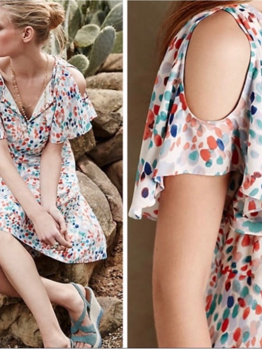 Maeve Yellow Label with Light Blue Crochet Trim